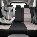 coverdream 2026 Rav4 Seat Covers Custom Fit for 2026 Toyota Rav4 Hybrid (Woodland/Limited) SUV,Full Set Polyester Car Seat Protector Black & Beige