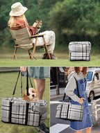Small Dog Car Seat, Portable Dog Seat with Soft Washable Cushion,Center Console Dog Car Seat for Small Dogs Up to 13lbs(Grid Grey)