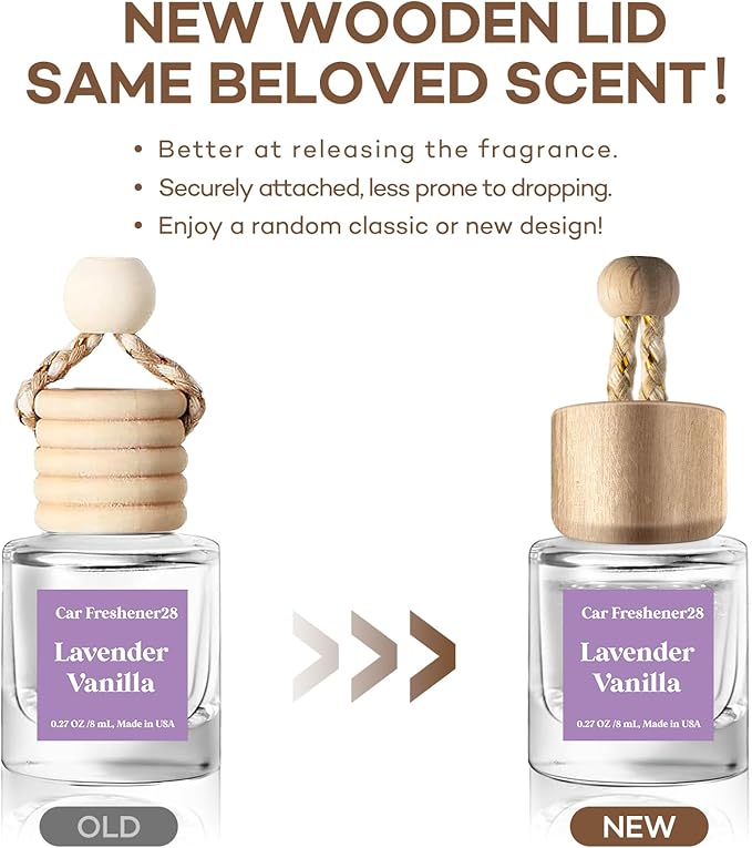 C Classy Car Air Freshener Hanging 2 Pack, Lavender Vanilla Essential Oil Diffuser for C ar, Cute Air Freshener, Long-Lasting Fragrance, C ar Air Fresheners for Women & Men Gift, Made in USA