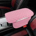 Upgraded Car Center Console Cover with 2 Storage,Arm Rest Covers Armrest Cover for Car, Microfiber Leather Car Armrest Cover Cushion, Universal Car Interior Accessories for Vehicles（Pink longer）