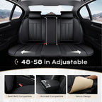Coverado Car Seat Cover, Cover for Cars Full Seat, Premium Leather, Universal Fit Waterproof Seat Protectors, Car Seat Cushion Non-Slip for Most Cars-Black