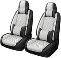 Car Seat Covers Compatible with Toyota Camry 2012-2026 Durable Waterproof Automotive Seat Covers Stretchable, Airbag Compatibility, Premium Nappa Leather(Black White, 2 Pcs Front with Pillow)
