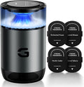 Smart Car Air Freshener Diffuser, Waterless Essential Oil Diffuser with 4 Modes, 4 Scent Refills, Auto On/Off, USB - C Rechargeable Wireless, Ambient Light for Home/Car (5502-Gunmetal Grey)