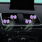 Bow Car Air Freshener Clips, 4 Pcs Cute Bow Car Air Vent Clip, Coquette Auto Air Conditioning Outlet Diffuser Perfume Clips, Interior Decoration, Auto Decor for Women Girls (Purple, 1.69in)