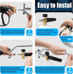 Foam Cannon Dual Connector Accessory/Foam Cannon Dual Tech, Dual Connector Foam Cannon for Pressure Washer. 1/4" Quick Connect, M22, 4000 PSI, 1.5L Tank + 7 Nozzles - Car, Home & Outdoor Cleaning