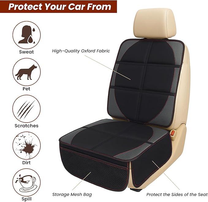 Upgraded Car Seat Protector for Child Car Seat Protector Under Baby Car Seat,3 Sides Extended Car Seat Cover Waterproof Pet Car Seat Cover for Dog,Thick Universal Durable