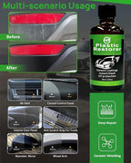 Plastic Restorer for Cars, 60ML Black Trim Restorer, Back to Black Plastic Restorer, High Concentration Ceramic Crystal Hydrophobic Coating Lasting Shine Up to 12 Months+ & UV Protection & Deep Repair