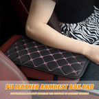 HZEL Car Center Console Cushion Pad, PU Leather Vehicle Armrest Protection Cover, Waterproof Automotive Interior Arm Rest Seat Box Mat Accessories, Universal for SUV, Sedan, Truck (Black/Pink)