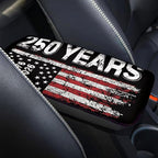 Dreaweet 250 Years American Flag Car Center Console Cover Patriotic Car Accessories Arm Rest Cover Middle Console Cushion Pad Anti-Scratch Universal Armrest Storage Box Mat