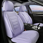 Coverado Car Seat Covers Full Set, Nappa Leather Seat Covers for Cars, Car Seat Protector Car Seat Cushion, Front and Back Seat Protectors Cushions Universal Fit for Most Cars Vehicles(Purple)