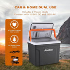 Upgrade 27 Quart (25Liter) Electric Car Cooler and Warmer with New Removable lid Design, Thermoelectric Iceless Cooler for Travel, Camping, Vehicles, Truck, Home - 12V DC and 120V