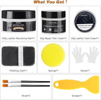 White Leather Recoloring Balm, With Leather Filler and beeswax, Leather Repair Kit for Furniture & car interior, Leather Color Restorer, Leather conditioner for Couches, furniture salve for leather
