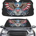 GENANY Eagle Windshield Sun Shade for Car SUV Truck (55x30 Inches), Patriotic Sun Shade Windshield, Shades for Front Windows, Protector Blocks UV, Car Decor