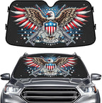 GENANY Eagle Windshield Sun Shade for Car SUV Truck (55x30 Inches), Patriotic Sun Shade Windshield, Shades for Front Windows, Protector Blocks UV, Car Decor