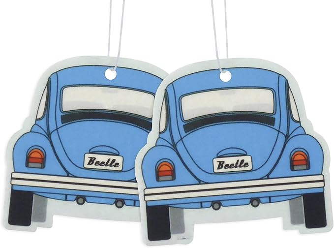 BRISA VW Collection Volkswagen Air Freshener, Room Freshener, Deodorizer for Cars Beetle Motif (Set of 2) (Blue, Fresh)