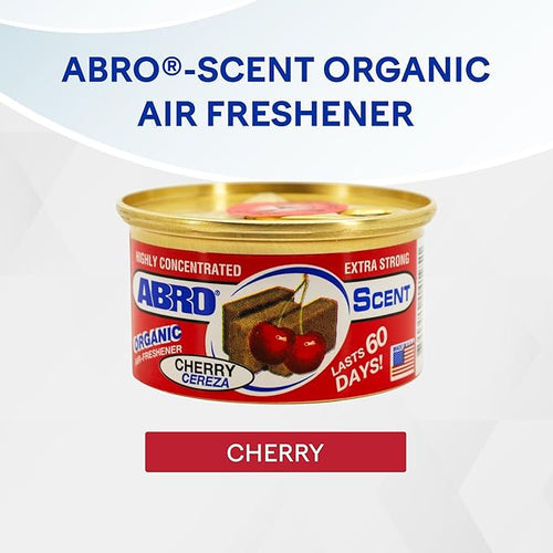 ABRO Scent 3-Pack Organic Air Freshener Can, Cherry Scent, 3 Spill Proof Blocks per Can, Ideal for Car Scents, New Car Smell, Lasts Up to 60 Days, Use in Home, Bathroom, Car or Office