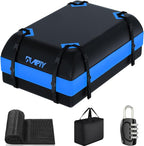 Car Rooftop Cargo Carrier Bag, 16 Cubic Feet Soft Roof Top Luggage Bag for All Vechicles with/Without Racks - with Waterproof Zip, Anti-Slip Mat, Door Hooks, Luggage Lock, Storage Bag