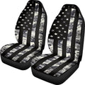 ELEQIN Squirrel Front Car Seat Covers 2pcs, Black Camo US Flag Automotive Seat Covers Car Accessories Universal Size Fit for Most Cars,SUVs&Trucks&Vans