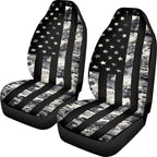 ELEQIN Squirrel Front Car Seat Covers 2pcs, Black Camo US Flag Automotive Seat Covers Car Accessories Universal Size Fit for Most Cars,SUVs&Trucks&Vans