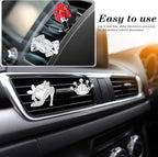 6 Pieces Car Air Vent Decoration Bling Car Interior Decoration Silver Rhinestone, Car Air Freshener Clip with Aromatic Soft Pad (Rhinestone Style)