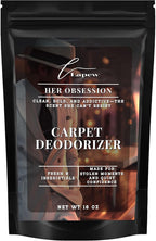 Lapew Her Obsession Carpet Deodorizer Powder - Pet Safe Freshener for Vacuuming | Scented Odor Eliminator for Home | 16 oz
