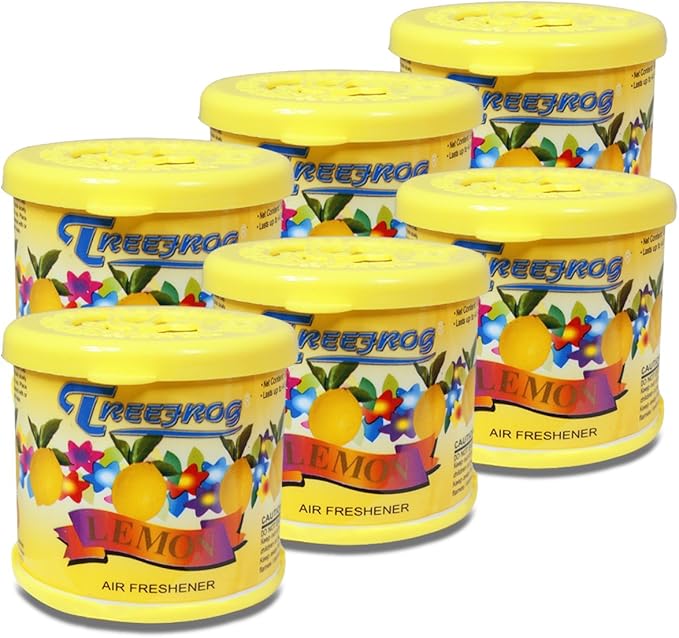 Auto Dynasty TreeFrog Gel-Typed Automotive Cup-Holder Air Freshener, Lemon Scented, Pack of 6
