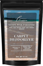Lapew Sandy Pink Paradise Carpet Deodorizer Powder - Pet Safe Freshener for Vacuuming | Scented Odor Eliminator for Home | 16 oz