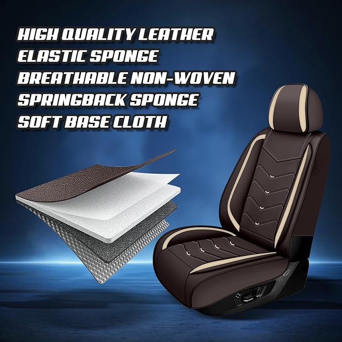 Car Seat Covers for Mercedes-Benz S-Class 2005-2025, Premium Nappa Leather Car Seat Cover, Stylish Sport Seat Covers， Automobile Seat Cover Sets.(Luxury 5 Seats/Coffee Color)