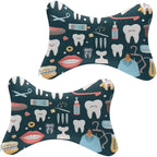 Office Neck Pillow, Compatible with Teeth Dental Seamless Pattern Head Chin Supporting Cushion for Sleeping, Nap, Rest, Memory Foam Airplane Pillow Car Pillow, and Machine Washable