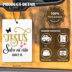 Inspirational Spanish Christian Car Air Freshener 4 Pcs, Encouragement Spanish Bible Verse Hanging Air Freshener for Cars Closet Drawer Books, Christian Religious Car Accessories for Women Kids