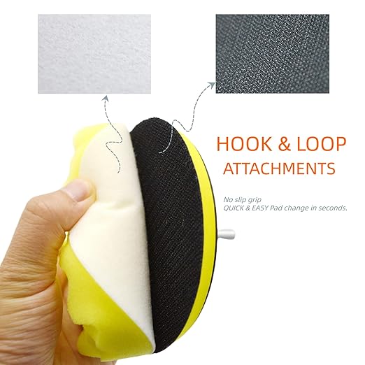12Pcs 7inch Foam Buffing Polishing Pads Kit, with Coral Fleece Pad, Backing Plate, M14 Drill Adapter, Car Buffing Kit for Car Polishing, Waxing, Sealing Glaze (12Pcs-7inch)