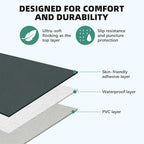 KMZ SUV Air Mattress Double Sided Thickened Flocking Car Bed – Portable Inflatable Mattress Pad for Camping & Travel with 2 Pillows & Electric Pump (Green+Light Gray)