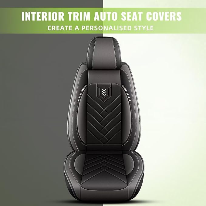 AOMSAZTO Car Seat Covers Fit for Kia Forte 2010-2025 2026 Full Set Premium Seat Covers Waterproof Leather Automotive Seat Cushion Protector Compatible with Airbag(5 Seats,Grey)