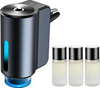 2PCS Smart Car Air Freshener with 3 Adjustable Intensity Levels, Portable Waterless Car Diffuser, Auto Sensor Car Aromatherapy Diffuser with 3 * 10ML Natural Essential Oil (1PCS)
