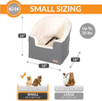K&H Pet Products Bucket Booster Dog Car Seat, Seat Belt Secured, 2 Safety Leashes, Washable Covers, Sturdy Pet Booster Seats for Cats & Dogs - Small Gray/Cream