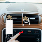 Daisy Air Vent Clips, 3 Pcs Cute Flower Crystal Rhinestone Car Air Conditioning Outlet Clip Vehicle Air Freshener Clip Charm Car Inter Decor Accessories for Women (Golden, 1.6inch)