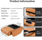 Center Console Cover Booster Multifunctional Center Console Cushion Pad with Cup Holder & Tissue Box & Side Pockets Arm Rest Cover for Car, Embossed, Black-red
