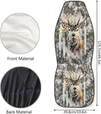 ELEQIN Deer Camo US Flag Car Seat Covers Two Front Only for Car, Automotive Interior Covers, Quick Setup Universal Fit Seat Covers for Car, Truck, SUV
