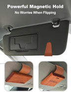 Patented Car Air Freshener Visor Clip, Compatible with Drift Air Freshener, Premium Leather, Gentle on Sun Visors, Ideal for Modern & Electric Vehicles, Orange (Clip Only)