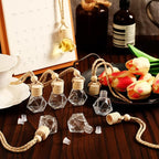 BBTO 50 Pcs Hanging Car Air Freshener Car Diffuser Bottles Empty Glass Perfume Bottle Freshener Diffuser Bottle Pendant for Essential Oil Fragrance Aromatherapy Ornament(Rhombus)