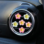 6Pcs Multicolor Pentapetal Flower Car Accessories for Women, Beach Flower Car Air Vent Clips Air Conditioner Outlet Decoration Cars Interior Decor Charm, Air Fresheners Interior Accessories