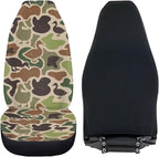 ELEQIN Car Seat Covers Universal High Back Cushion Protector for Car Truck Suvs,Sedans,Vehicles,Duck Camouflage Front Car Seat Covers 2 Pack