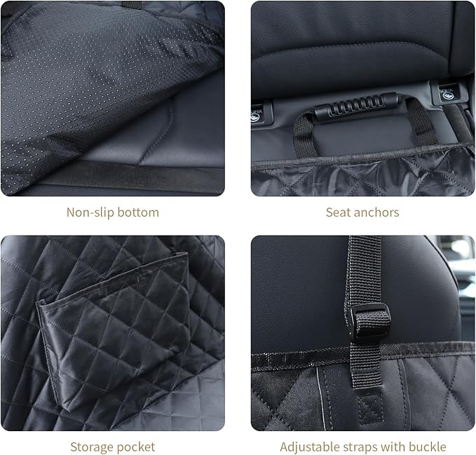 Dog Car Seat Cover,Pets Back Seat Extender,600D Heavy Durable 100% Waterproof Scratchproof Soft Dogs Hammock, Nonslip Backseat Protector for Cars Trucks SUVs