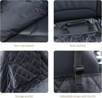 Dog Car Seat Cover,Pets Back Seat Extender,600D Heavy Durable 100% Waterproof Scratchproof Soft Dogs Hammock, Nonslip Backseat Protector for Cars Trucks SUVs