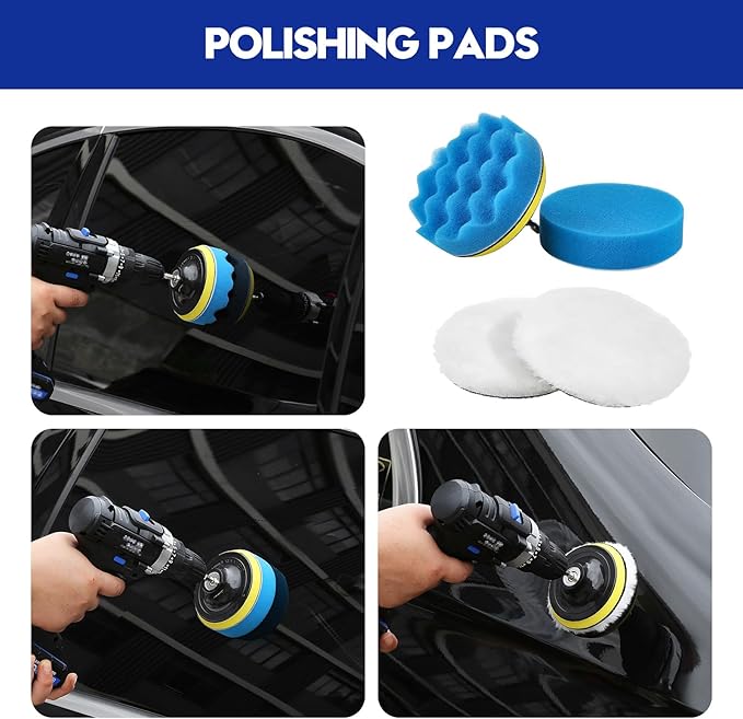 38PcsB Car Detailing Kit, Car Detailing Brush Set, Car Wash Cleaning Kit, Car Detailing Brushes, Professional Car Care Kit for Interior Exterior Wheels, Blue