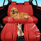 Red Car Seat Covers for Ford Bronco Sport 2021-2025 Car Seat Cover, PU Leather, 5 Seats Full Set, Anti-Slip, Waterproof, Protect and Upgrade Seats, Beautify The Interior of Old Cars