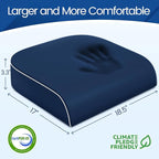 Seat Cushion for Tailbone Pain Relief, Office Chair Cushion, Memory Foam Large Chair Cushion with Non-Slip Cover for Soft Support at Office Chair, Car Seat, Airplane Dark Blue/X-Large