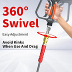 Pressure Washer Hose 100ft 4200PSI with 3/8 Quick Connect, 1/4 Commercial Grade Steel Wire Braided Kink Resistant Power Washer Extension Hose, Flexible Replacement Hose Adapter Set