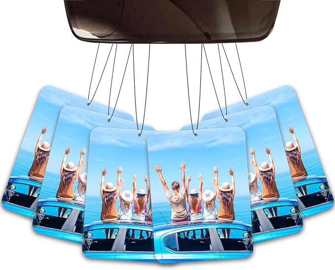 6pcs Custom Car Air Freshener with Picture Photo Logo Text - Double Sided Print - Personalized Gifts for Valentine's Day Birthday Anniversary