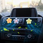 Cute Car Decor Interior Aesthetic Accessories for Women 6pcs Girly Flower Cars Air Freshener Vent Clips for Girls Pink/Purple/Blue/Green/Yellow Boho Scents Decorations Stuff Kawaii Christmas Gifts
